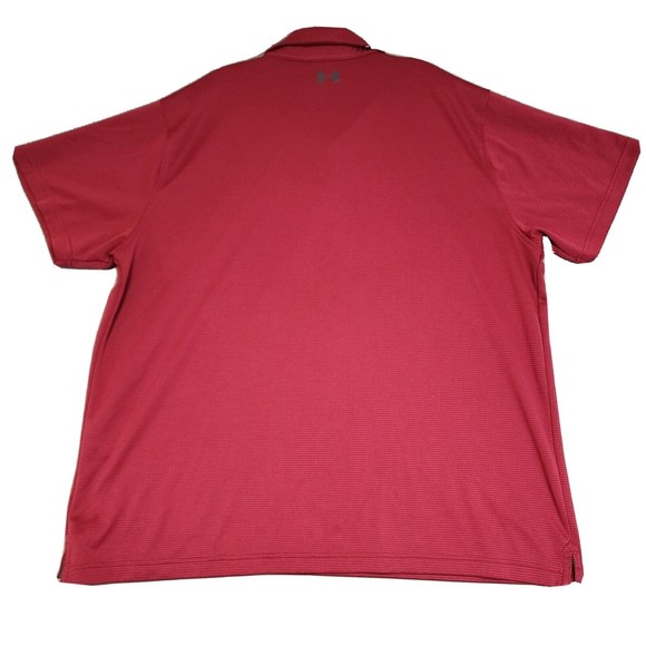 Under Armour Polo Shirt Mens 3XL Red Loose Short Sleeve - Picture 12 of 16